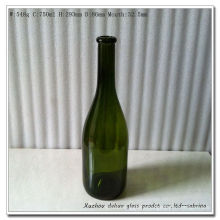 750ml Dark Green Glass Wine Bottles with Cork